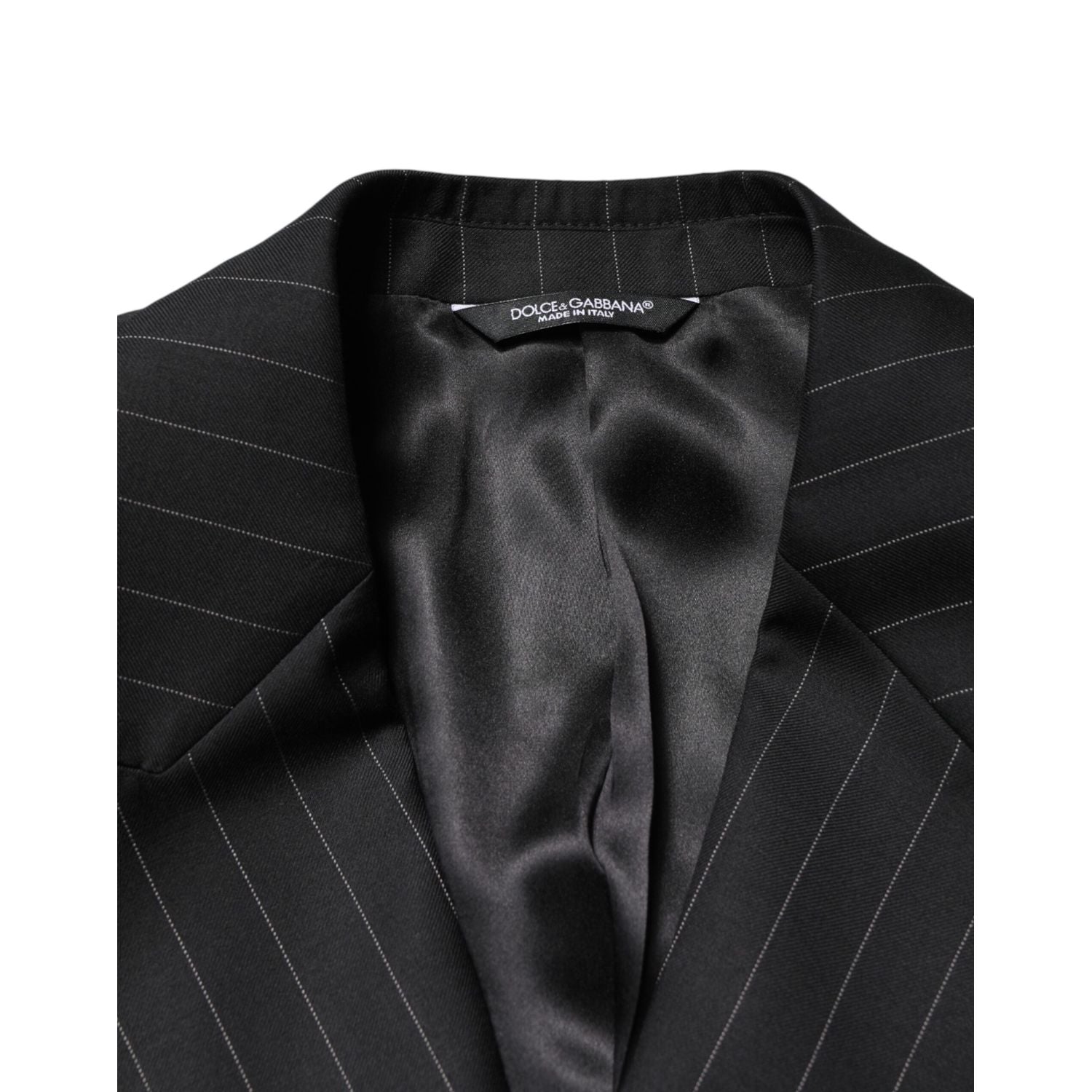 Dolce & Gabbana Black Stripes Double Breasted 2Button Blazer