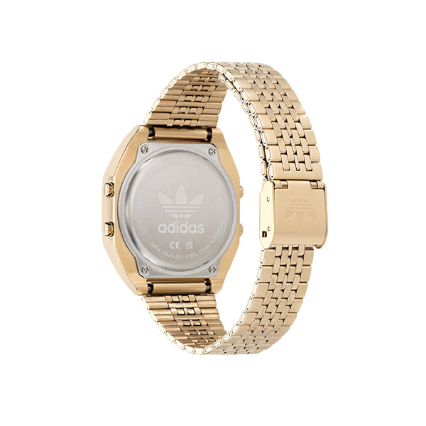 ADIDAS WATCHES Mod. AOST22074 - Gold wristwatch with SS IP gold case and strap, water resistant 5 ATM, ideal for ladies.