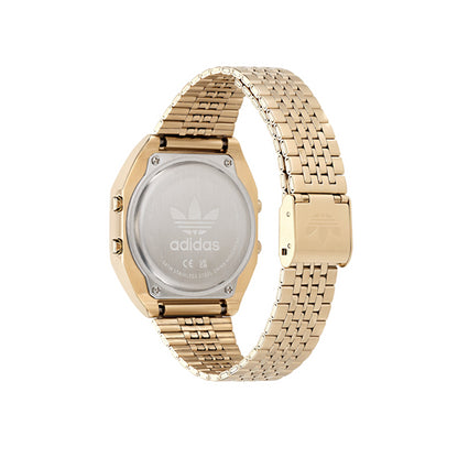 ADIDAS WATCHES Mod. AOST22074 - Gold wristwatch with SS IP gold case and strap, water resistant 5 ATM, ideal for ladies.