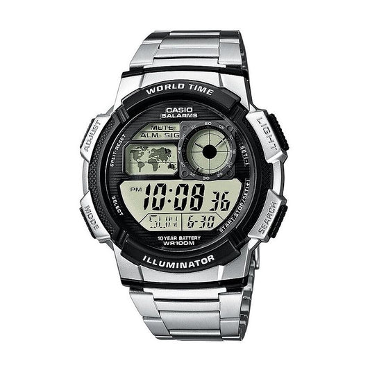 CASIO SPORT Mod. DIVER - WORLD TIME ILLUMINATOR - 5 ALARMS, 10 YEARS BATTERY - BLACK-0