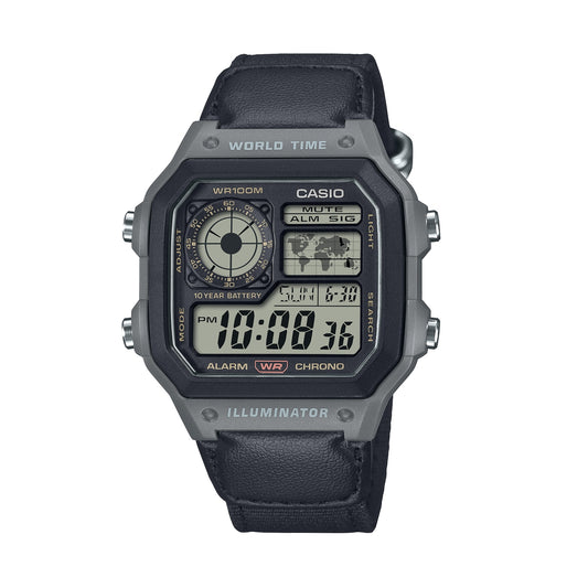 CASIO SPORT Mod. ILLUMINATOR - WORLD TIME ILLUMINATOR 5 ALARMS - FUTURE CLASSIC COLLECTION - BLACK-0