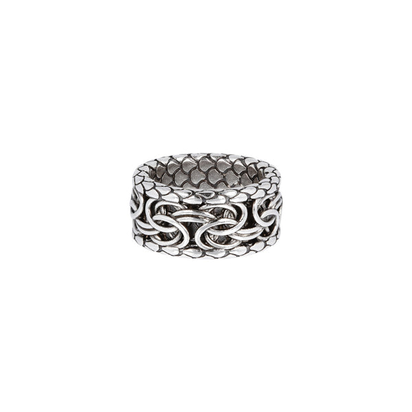 ALBERT M. JEWELS JEWELRY Mod. WSOX00396.S-28 intricately designed silver ring