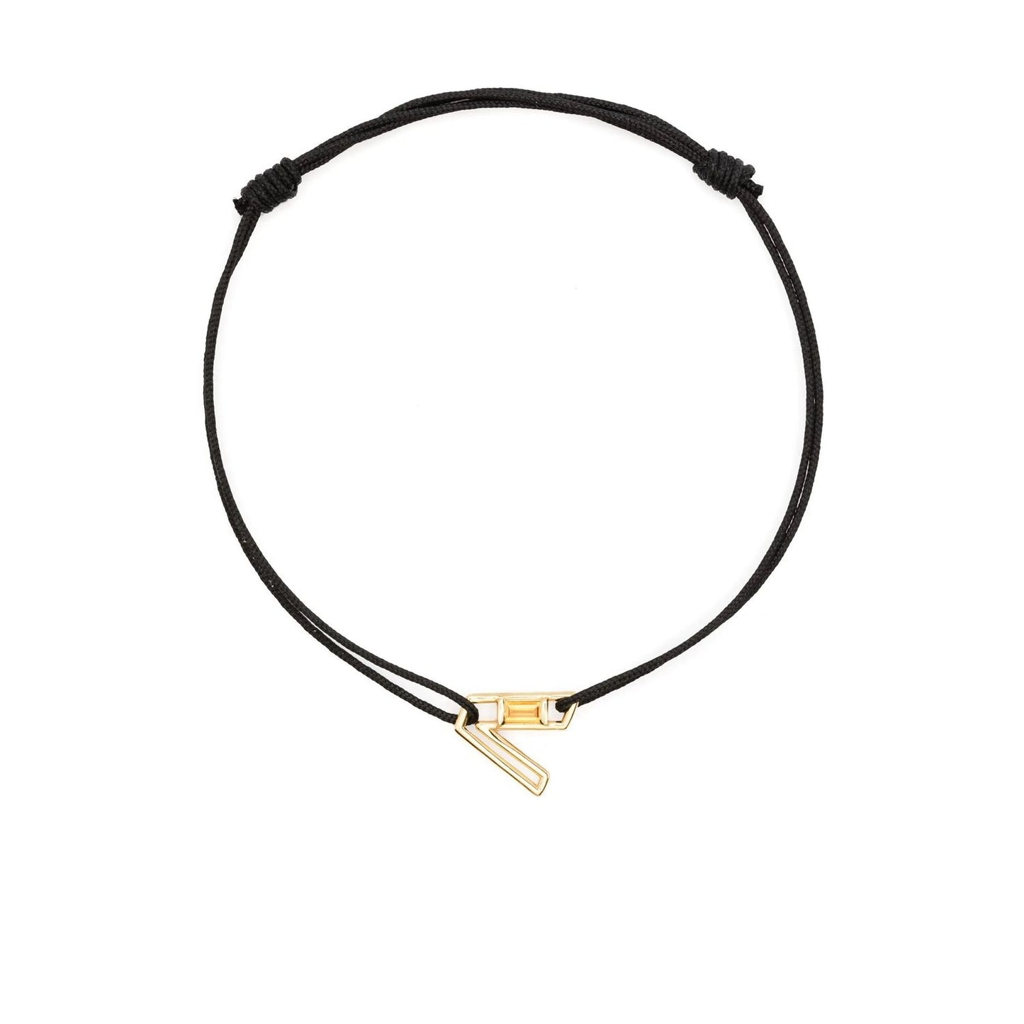 ALIITA BRACCIALI MOD. CBPUHV0016YG09K black cord bracelet with gold charm.