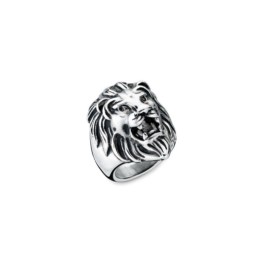 AN JEWELS JEWELRY Mod. AA.ALION1-10 lion head ring in silver