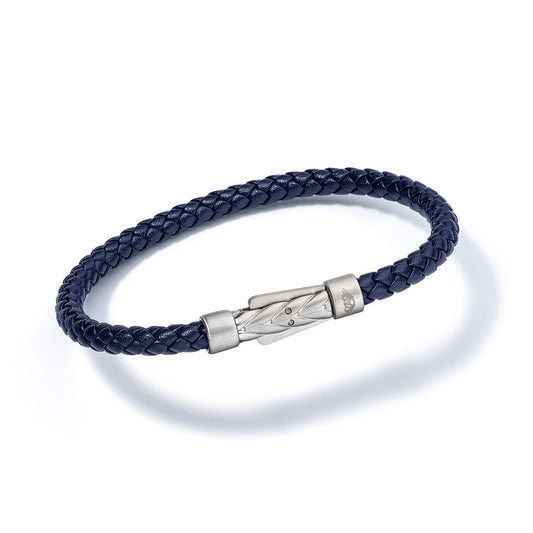 AN JEWELS JEWELRY Mod. AA.P256SSBL.M blue braided bracelet with silver clasp