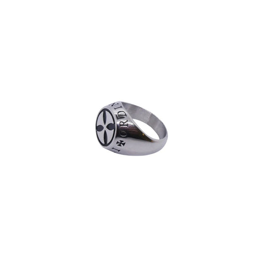 Silver ring with emblem design, AN JEWELS JEWELRY Mod. AA.R260ASS-12, elegant band, unisex accessory.