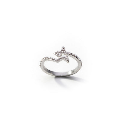 AN JEWELS JEWELRY Mod. ADC.R01SC-7 elegant silver ring with star design