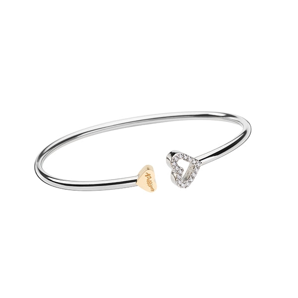 AN JEWELS JEWELRY Mod. AL.BLPA4SCZ silver bracelet with gold and diamond heart accents