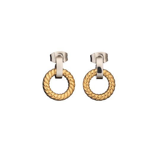 Alt Tag: AN JEWELS JEWELRY Mod. AL.E1MW23SG gold and silver earrings, stylish and elegant design