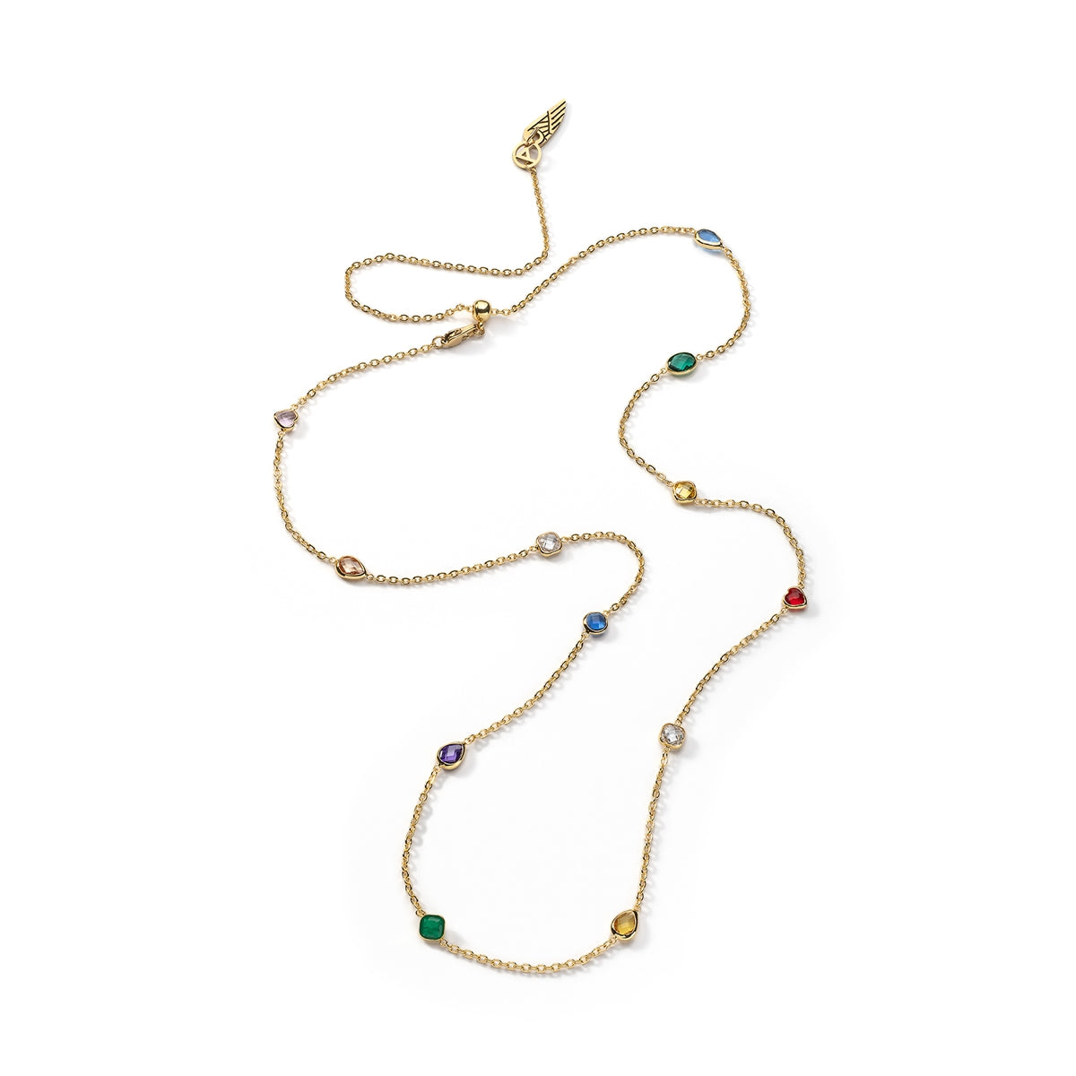 AN JEWELS JEWELRY Mod. AL.N2WI23SMC delicate gold chain with colorful gemstones.