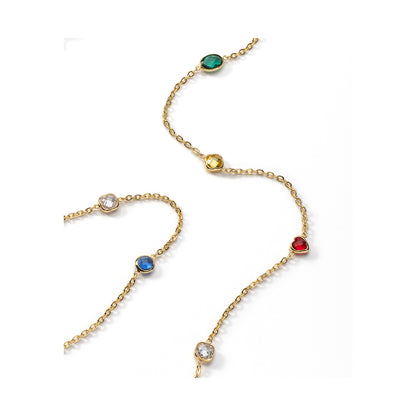 Elegant gold chain with colorful gemstones by AN JEWELS JEWELRY Mod. AL.N2WI23SMC