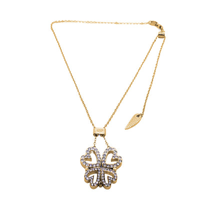 Gold necklace with heart-shaped clover pendant from AN JEWELS JEWELRY Mod. AL.NLBUTT4GMC, featuring an elegant design