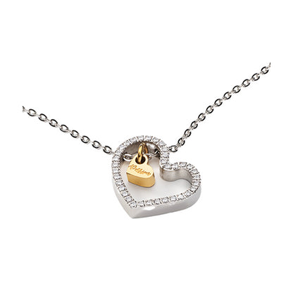 AN JEWELS JEWELRY Mod. AL.NLPA4SCZ heart-shaped necklace with diamond accents