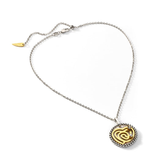 AN JEWELS JEWELRY Mod. AL.NSOKLSYC necklace with gold pendant and silver chain