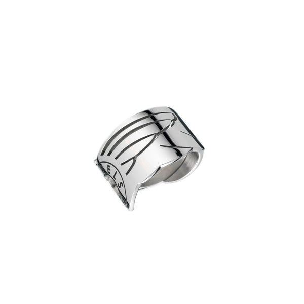 AN JEWELS JEWELRY Mod. AL.RFY01S-7 silver and black ring design