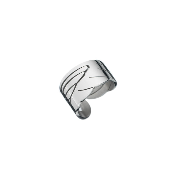 AN JEWELS JEWELRY Mod. AL.RFY01S-8 silver cuff ring with a unique abstract design.