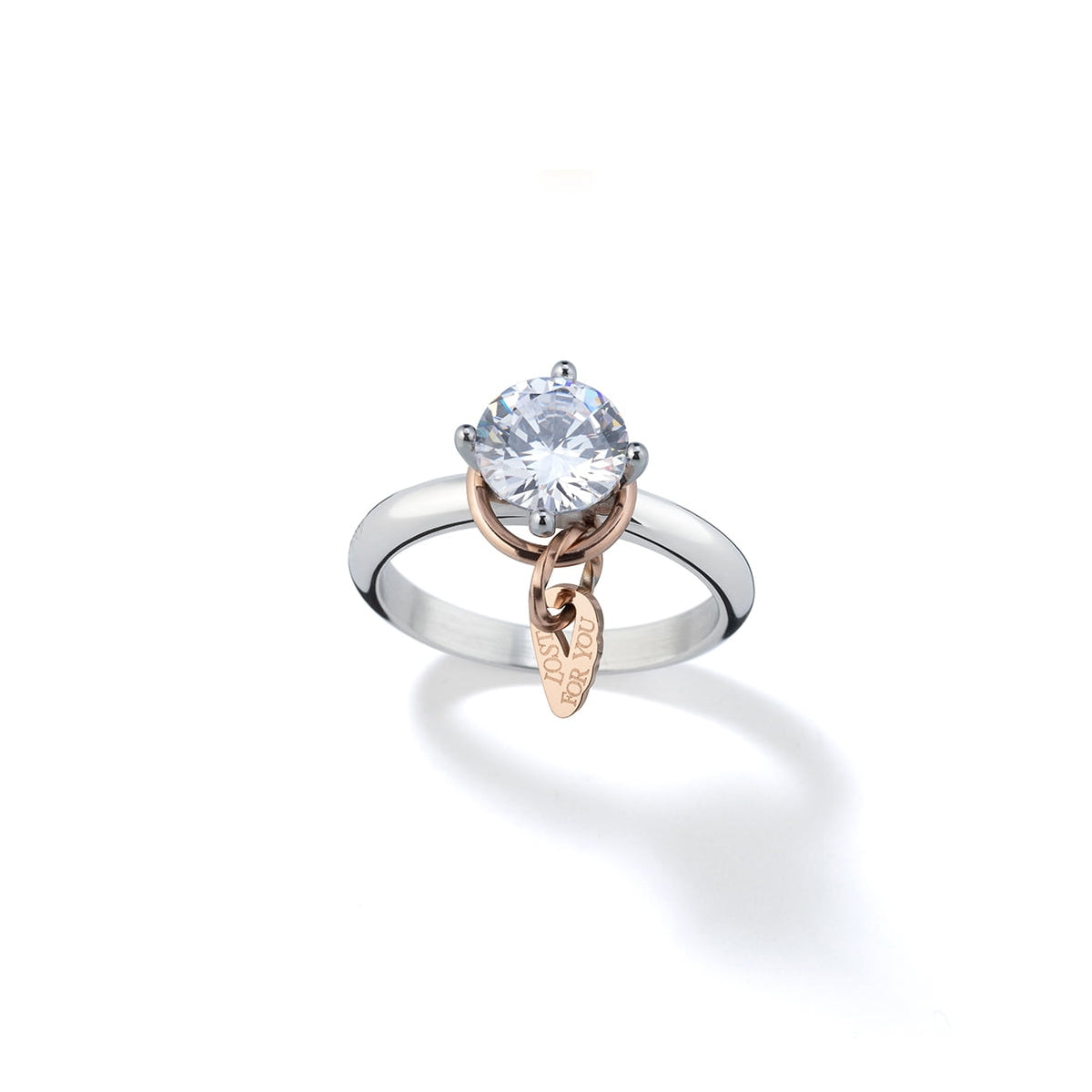 AN JEWELS JEWELRY Mod. AL.RLFY01-8 silver and rose gold ring with gemstone