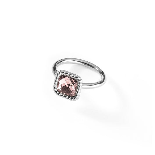 Elegantly crafted silver and pink gemstone ring, AN JEWELS JEWELRY Mod. AL.RMW07SPK-9, showcasing exquisite design and style.