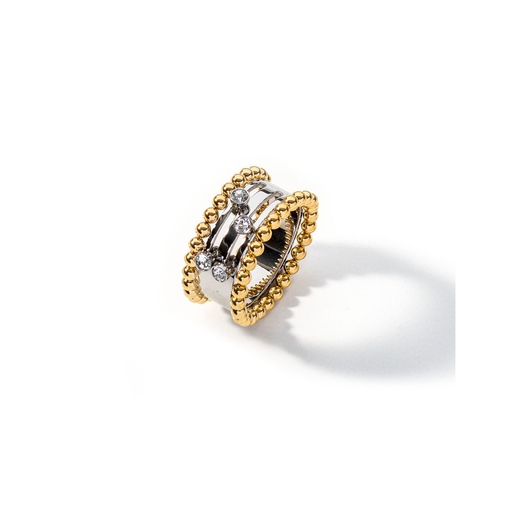 AN JEWELS JEWELRY Mod. AL.RSOKLYC-7 featuring a two-tone gold and diamond ring design.