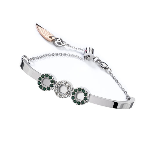 Alt Tag: Elegant bracelet by AN JEWELS JEWELRY Mod. ANPULSEIRALI17 with decorative circular accents and chain design.