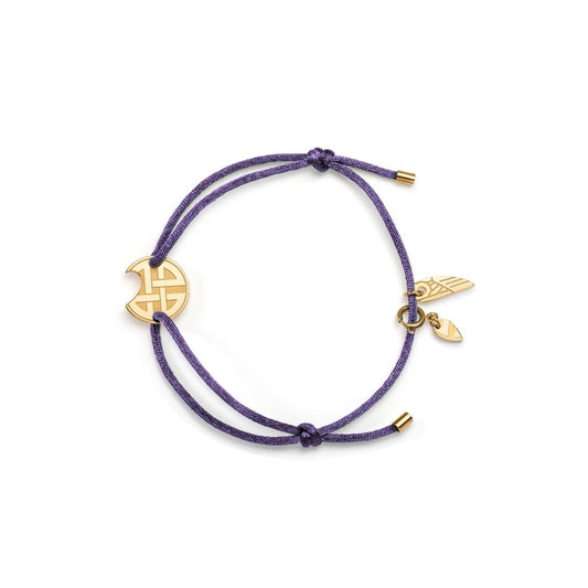 AN JEWELS JEWELRY Mod. AV.BGLBGGVI purple cord bracelet with gold charm