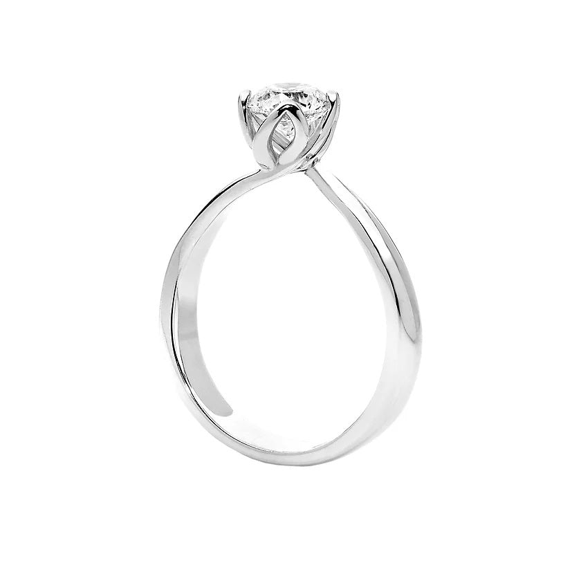 Elegant silver ring - ANELLI COMETE MOD. ANB2370 with a single diamond setting, showcasing exquisite craftsmanship.