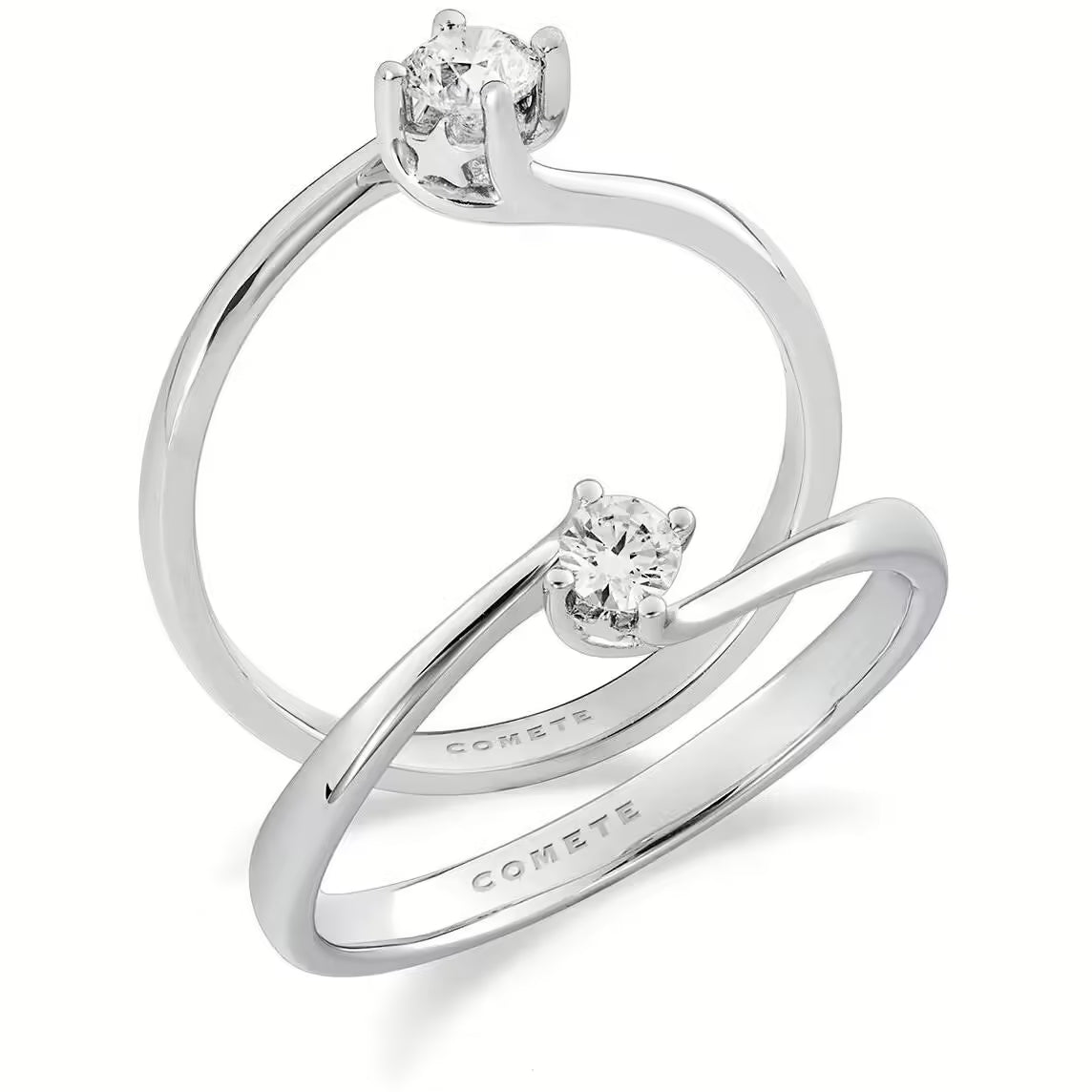 ANKLET COMETE MOD. ANB2713 elegant silver rings with minimalist design and diamond accents