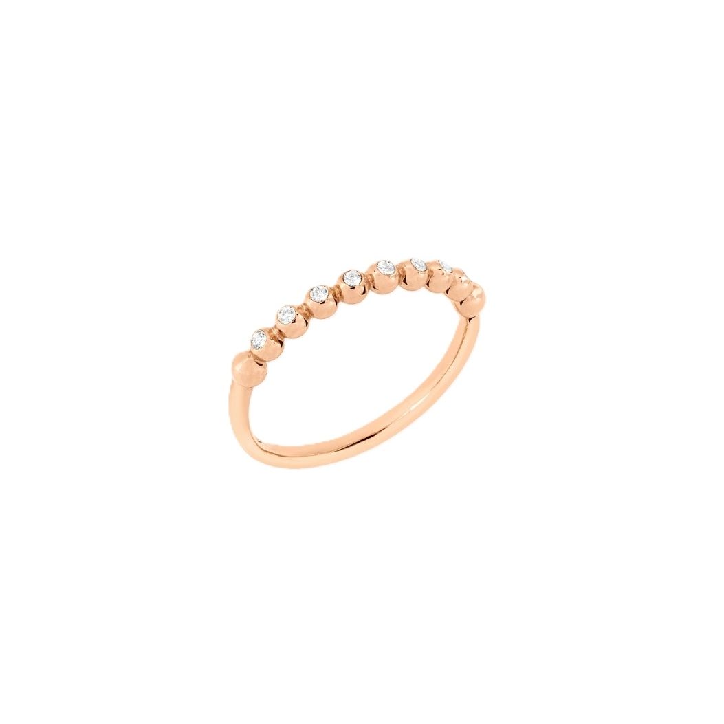 Rose gold ring with diamonds - ANELLI DODO MOD. DAC1001BOLLIDB09R53 design