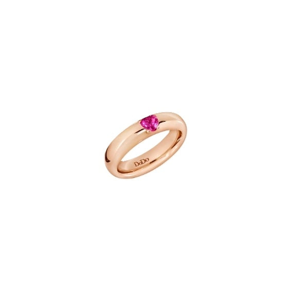 Rose gold ring with pink gemstone, ANELLI DODO MOD. DAC3000HEARTSR09R52, elegant and stylish accessory.