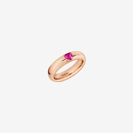 ANELLI DODO MOD. DAC3000HEARTSR09R53 rose gold ring with pink gemstone