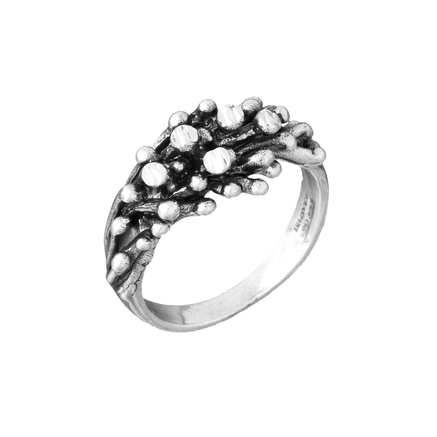 ANELLI RASPINI MOD. 12317_14 elegant silver ring with unique textured design