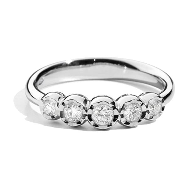 Elegant diamond ring ANELLI RECARLO MOD. R66MZ001_033-12 with five sparkling stones set in a sleek band.