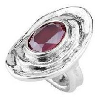 Red gemstone ring ANELLI UNO DE 50 MOD. UD_AN10588ROJMTL0L with silver setting, elegant oval design.