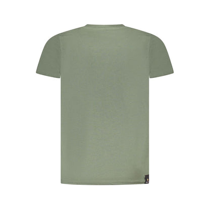 Back view of Accademia Militare Green Cotton T-Shirt with short sleeves and crew neck.
