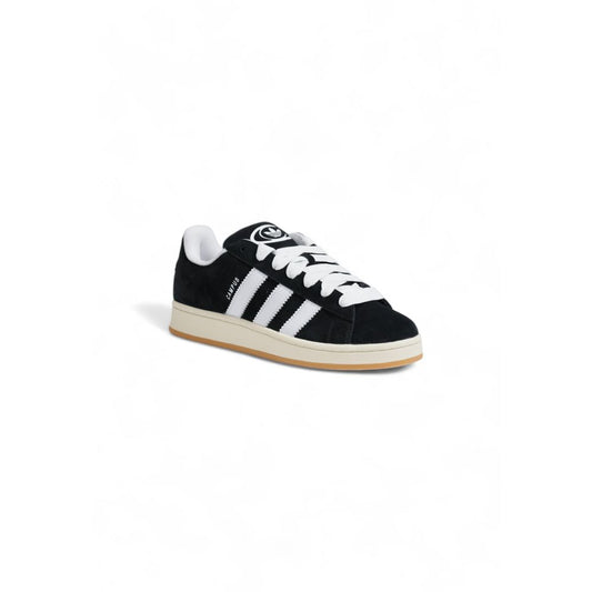 Adidas Black Suede Leather Sneaker with iconic white stripes, men’s CAMPUS HQ8708 model, perfect for casual and sporty looks.
