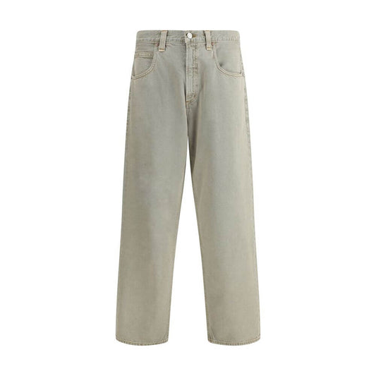 Agolde Gray Cotton Jeans Denim featuring wide-leg fit, five-pocket design, and zipper closure; perfect for casual, relaxed style.