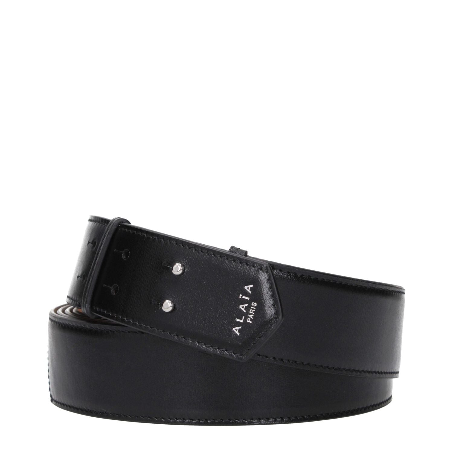 Alaïa Black Leather Regular Belt