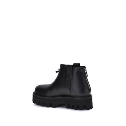 Alexander McQueen Black Calf Leather Bos Taurus Ankle Boots