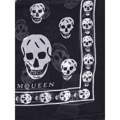 Alexander McQueen Black Silk Scarf