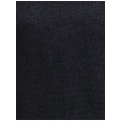 Close-up of Allude Black Cashmere Cashmere Sweater fabric showing its soft texture, ideal for autumn and winter season wear.