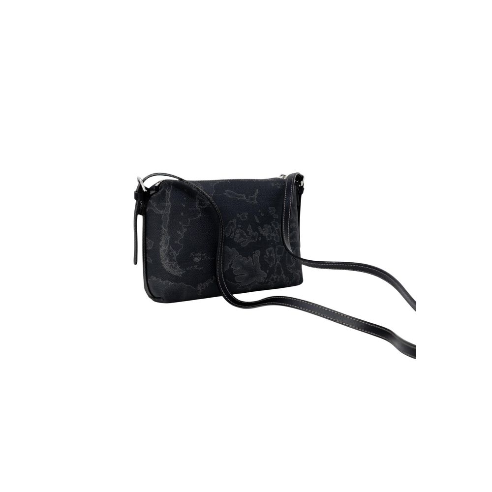 Alviero Martini Prima Classe Black Polyester Handbag, small and elegant design, perfect for any occasion with a practical crossbody strap.
