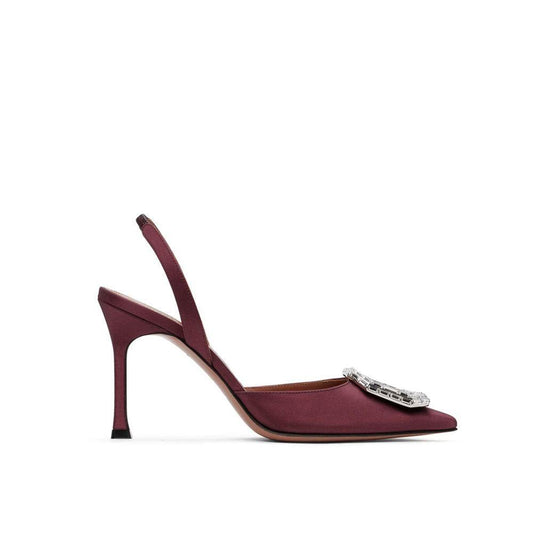 Amina Muaddi Camelia Sling 90 Satin Pumps AM-8735200444628-EU36/US6