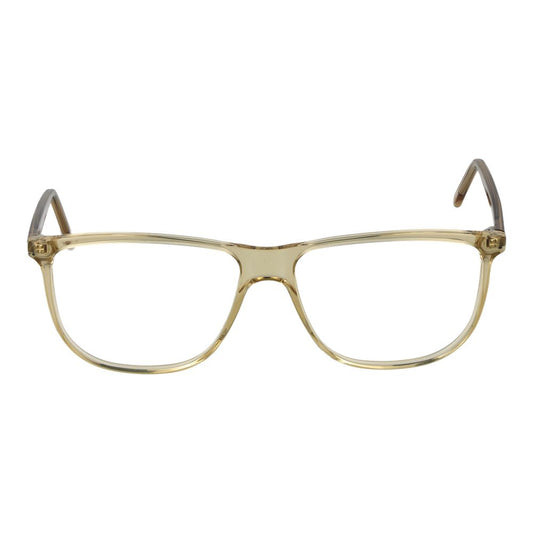 Andy Wolf Beige Unisex Glasses Frame, full-rim acetate design, rectangular shape with demo lenses, includes branded case.
