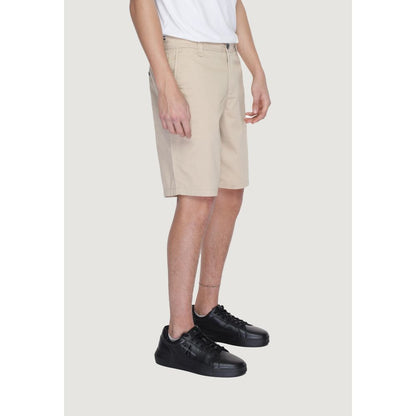 Armani Exchange Beige Cotton Bermuda Shorts