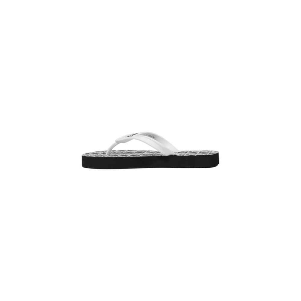Armani Exchange Black And White Rubber Flip-Flop Sandals, women's, lightweight and durable, perfect for summer beach or pool days.