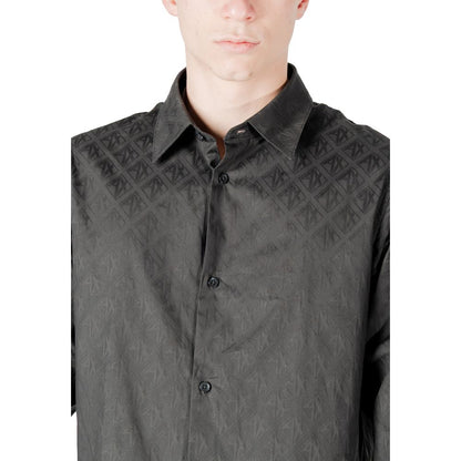 Armani Exchange Black Cotton Dress Shirt