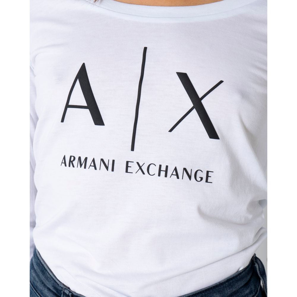Armani Exchange White Cotton Long Sleeve T-Shirt