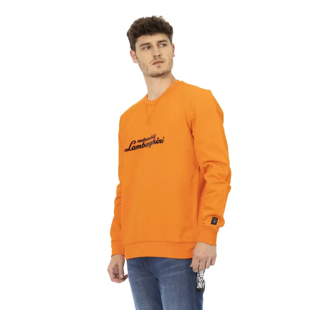 Automobili Lamborghini Orange Cotton Men's Sweater