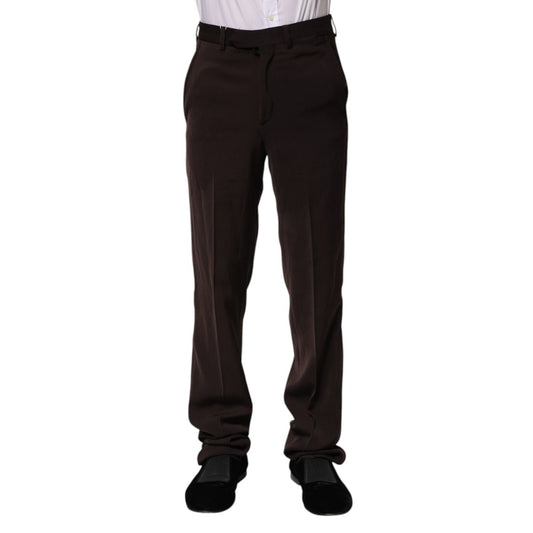 BENCIVENGA Dark Brown Mid Waist Dress Formal Pants BENCIVENGA