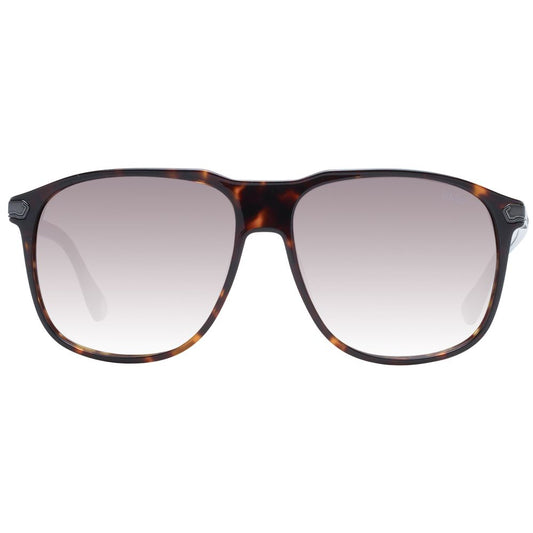 BMW Brown Men Sunglass with full-rim plastic frame, gradient brown lenses, 100% UVA & UVB protection, includes branded case.